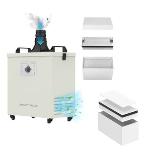Creality Falcon Smoke Purifier for Laser Engraver, 180W Fume Extractor for Engraving Machine(Use with Enclosure) and Most Enclosed Laser Cutter, Extras Filter Replacement Set for Falcon Smoke Purifier Creality Falcon Smoke Purifier for Laser Engraver, 180W Fume Extractor for Engraving Machine(Use with Enclosure) and Most Enclosed Laser Cutter, Extras Filter Replacement Set for Falcon Smoke Purifier