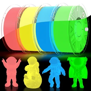Creality Glow in The Dark Hyper PLA Filament, Luminous 3D Printer Filament 1.75mm, High Brightness&Long Time Glows Filament Bundle, Dimensional Accuracy +/-0.02mm, 4kg Spool(Pink,Blue,Yellow,Green) Creality Glow in The Dark Hyper PLA Filament, Luminous 3D Printer Filament 1.75mm, High Brightness&Long Time Glows Filament Bundle, Dimensional Accuracy +/-0.02mm, 4kg Spool(Pink,Blue,Yellow,Green)