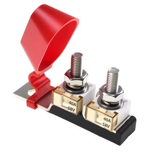 MRBF Terminal Fuse Block 40A 58V DC Battery Terminal Fuse Kit Dual 5/16" Stud Compact Marine Rated Battery Fuse for Truck RV Construction Vehicle MRBF Terminal Fuse Block 40A 58V DC Battery Terminal Fuse Kit Dual 5/16" Stud Compact Marine Rated Battery Fuse for Truck RV Construction Vehicle