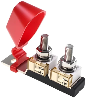VOZINMOSTMRBF Terminal Block 60Amp Battery Terminal Fuse Holder, 5/16'' Dual Stud with Compact Marine Rated Battery Fuse 60A for Truck RV Vehicle VOZINMOSTMRBF Terminal Block 60Amp Battery Terminal Fuse Holder, 5/16'' Dual Stud with Compact Marine Rated Battery Fuse 60A for Truck RV Vehicle