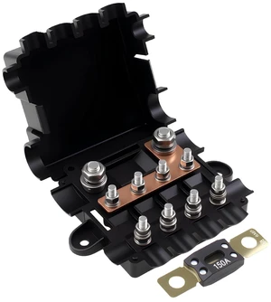 Fuse Block with Mage Fuse 150Amp, Power Distribution Block for Vehicles, Equipment Applications, 12V/32V DC Systems Fuse Block with Mage Fuse 150Amp, Power Distribution Block for Vehicles, Equipment Applications, 12V/32V DC Systems