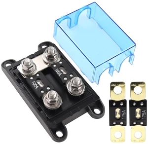 2-Way AMG Mega Fuse Holder Kit, Includes 2 Pcs 100A and 2 Pcs 175A ANM Fuse for Cars 2-Way AMG Mega Fuse Holder Kit, Includes 2 Pcs 100A and 2 Pcs 175A ANM Fuse for Cars