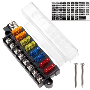 8-Circuit Fuse Block Universal Power Distribution 8 Way Fuse Holder #5046 ST Blade Fuse Block for Vehicles, Boats 8-Circuit Fuse Block Universal Power Distribution 8 Way Fuse Holder #5046 ST Blade Fuse Block for Vehicles, Boats