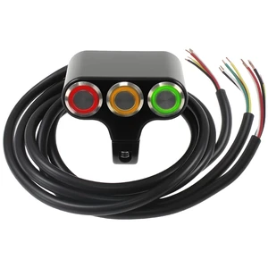7/8 Waterproof Motorcycle Handlebar Switch with Indicator Light, 3 Push Button Switch, Fog Light ON/Off -Aluminum Alloy Material 7/8 Waterproof Motorcycle Handlebar Switch with Indicator Light, 3 Push Button Switch, Fog Light ON/Off -Aluminum Alloy Material