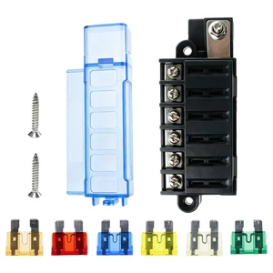 6Circuit Blade Fuse Block 12V ATC/ATO Fuse Box with Cover 6Circuit Blade Fuse Block 12V ATC/ATO Fuse Box with Cover