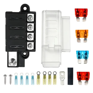 4Circuit Blade Fuse Block with Cover ATC/ATO Fuse Holder 4Circuit Blade Fuse Block with Cover ATC/ATO Fuse Holder