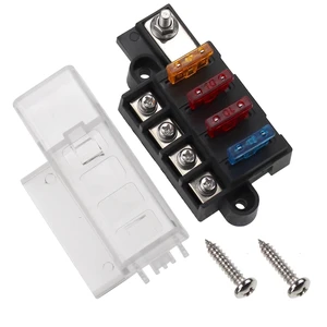 4-Way Blade Fuse Box with Cover DC 32V ATO Blade Fuse Box Block Holder for Car Boat 4-Way Blade Fuse Box with Cover DC 32V ATO Blade Fuse Box Block Holder for Car Boat