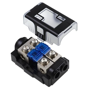 2 Way Mini ANL Fuse Holder 60A with Cover, 0/4 Gauge Input 4/8 Gauge Output Fuse Distribution Block for Boat, Car Audio 2 Way Mini ANL Fuse Holder 60A with Cover, 0/4 Gauge Input 4/8 Gauge Output Fuse Distribution Block for Boat, Car Audio