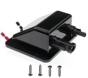 Solar Double Cable Entry Gland Box with 0.33ft 10AWG Soft Solar Extension Cable, Waterproof ABS Solar Entry Gland for RVs, Boats, Yacht, Roofs(Black) Solar Double Cable Entry Gland Box with 0.33ft 10AWG Soft Solar Extension Cable, Waterproof ABS Solar Entry Gland for RVs, Boats, Yacht, Roofs(Black)