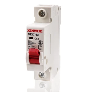 AC Miniature Circuit Breaker 63 Amp 1P DZ47-63 C63 230V/400V AC Miniature Circuit Breaker 63 Amp 1P DZ47-63 C63 230V/400V