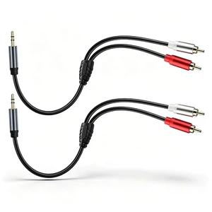 2 Pack 3.5mm to 2 RCA Audio Cable for Smartphone to Stereo System 2 Pack 3.5mm to 2 RCA Audio Cable for Smartphone to Stereo System