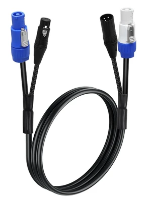 16AWG PowerCon/DMX Power Audio Combo Link Cable AC PowerCon DMX 3Pin XLR Signal Combo Cables for Stage Lighting,Audio Video (1M/3.2FT) 16AWG PowerCon/DMX Power Audio Combo Link Cable AC PowerCon DMX 3Pin XLR Signal Combo Cables for Stage Lighting,Audio Video (1M/3.2FT)