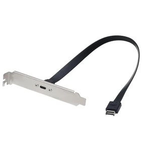 USB 3.1 20Pin Type-E IDC Front Panel Header Type-C Extension Cable with PCIE Bracket 10Gbps Type E Male to USB C Female Extension Cable with Full Height Bracket 30cm/11.8inch (1 Port) USB 3.1 20Pin Type-E IDC Front Panel Header Type-C Extension Cable with PCIE Bracket 10Gbps Type E Male to USB C Female Extension Cable with Full Height Bracket 30cm/11.8inch (1 Port)