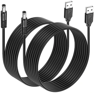 2 Pack 5V USB to DC 5.5x2.1mm Power Cord 5.5mm x 2.1mm Barrel Jack Charging Cable for Mini Fans, LED Lights and Low Power Devices (3M/9.8Ft) 2 Pack 5V USB to DC 5.5x2.1mm Power Cord 5.5mm x 2.1mm Barrel Jack Charging Cable for Mini Fans, LED Lights and Low Power Devices (3M/9.8Ft)