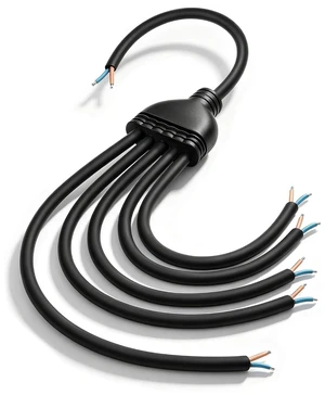 2 Wire Splitter Pigtail Cable for LED Strip,17AWG 6A 300V(1 to 5)