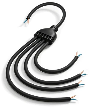 2 Wire Splitter Pigtail Cable for LED Strip,17AWG 6A 300V(1 to 4)