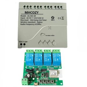 4 Channel 12V ZigBee Relay Switch with Clean Contact, Adjustable Self-Lock and Momentary Interlock Working Mode,Automate Garage Gate Door Blind(Zigbee Hub Needed) 4 Channel 12V ZigBee Relay Switch with Clean Contact, Adjustable Self-Lock and Momentary Interlock Working Mode,Automate Garage Gate Door Blind(Zigbee Hub Needed)