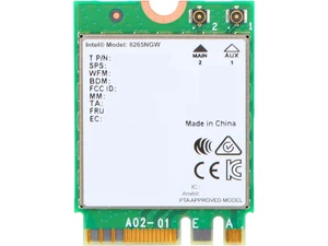8265 IEEE 802.11ac Bluetooth 4.2 - Wi-Fi/Bluetooth Combo Adapter for Notebook (8265.NGWMG) 8265 IEEE 802.11ac Bluetooth 4.2 - Wi-Fi/Bluetooth Combo Adapter for Notebook (8265.NGWMG)