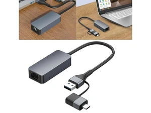A/Type C To 2.5G RJ45 Ethernet Adapter USB C To 2.5G Ethernet Adapter 2500Mbps External Network Card USB3.0 for PC Laptop A/Type C To 2.5G RJ45 Ethernet Adapter USB C To 2.5G Ethernet Adapter 2500Mbps External Network Card USB3.0 for PC Laptop