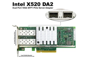 X520-DA2 10GbE Dual Port SFP+ Network Adapter Low Profile Intel 82599 Chipset 942V6 X520-DA2 10GbE Dual Port SFP+ Network Adapter Low Profile Intel 82599 Chipset 942V6