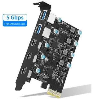 PCI-E to 5Gbps USB3.0 5-Port(3*USB C - 2*USB A) Expansion Card,PCI Express USB Add in Card, Internal USB Hub Converter for Desktop PC Host Card Support Windows 10/8/7/XP and MAC OS PCI-E to 5Gbps USB3.0 5-Port(3*USB C - 2*USB A) Expansion Card,PCI Express USB Add in Card, Internal USB Hub Converter for Desktop PC Host Card Support Windows 10/8/7/XP and MAC OS
