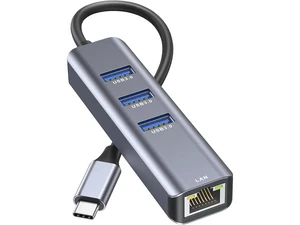 USB-C to Gigabit Ethernet Adapter, 3-Port USB 3.0 Hub with RJ45 Compatible with MacBook Pro/Air 2023, iPad Pro, iMac, S23, XPS 17, Surface Book 3 and More USB-C to Gigabit Ethernet Adapter, 3-Port USB 3.0 Hub with RJ45 Compatible with MacBook Pro/Air 2023, iPad Pro, iMac, S23, XPS 17, Surface Book 3 and More