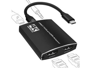 4K@60Hz USB C to Dual HDMI Adapter with Power Delivery and 3.5mm Audio Jack, Dual Monitors Adapter USB C Adapter USB C Hub with 2 HDMI Docking Station for Laptop HP/Dell/Surface/Lenovo/Thinkpad 4K@60Hz USB C to Dual HDMI Adapter with Power Delivery and 3.5mm Audio Jack, Dual Monitors Adapter USB C Adapter USB C Hub with 2 HDMI Docking Station for Laptop HP/Dell/Surface/Lenovo/Thinkpad