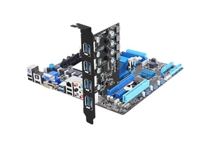 4 Port PCI Express Expansion Card, USB 3.0 4-Port Front Expansion Card, PCIE USB Hub Controller Adapter for Connect 4 Devices Expanded, Supports Windows 11/10/8/7 / Vista/XP (32/64-bit)