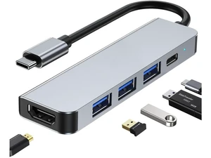 USB C Hub 5 in 1 Multiport Adapter 4K HDMI, 100W Power Delivery, 3 USB-A Data Ports, USB C Dongle for MacBook Pro/Air, iPad Pro, iMac, iPhone 15 Pro/Pro Max, XPS USB C Hub 5 in 1 Multiport Adapter 4K HDMI, 100W Power Delivery, 3 USB-A Data Ports, USB C Dongle for MacBook Pro/Air, iPad Pro, iMac, iPhone 15 Pro/Pro Max, XPS