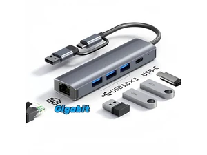 USB to Ethernet Adapter, Aluminum USB Hub with 3 USB 3.0 Ports/1 USB C Ports, USB3.0/USB-C to RJ45 Gigabit Ethernet LAN Network Adapter Multiport for MacBook Pro/Air, iPad Pro USB to Ethernet Adapter, Aluminum USB Hub with 3 USB 3.0 Ports/1 USB C Ports, USB3.0/USB-C to RJ45 Gigabit Ethernet LAN Network Adapter Multiport for MacBook Pro/Air, iPad Pro