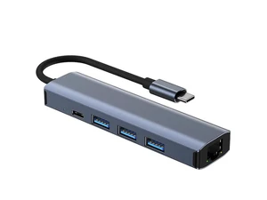 USB to Ethernet Adapter Gigabit | 3-Port USB3.0 Hub | 100W PD Charging | HDMI 4K 30Hz Video Output,Aluminum 6-in-1 USB-C to LAN Network Converter for Surface Pro,Chromebook and Laptop USB to Ethernet Adapter Gigabit | 3-Port USB3.0 Hub | 100W PD Charging | HDMI 4K 30Hz Video Output,Aluminum 6-in-1 USB-C to LAN Network Converter for Surface Pro,Chromebook and Laptop