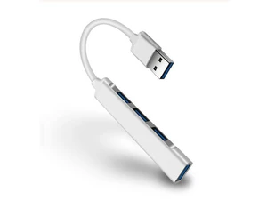 USB3.0 Hub with 4 Port USB 3.0, Portable Hub for PC, Laptop, USB Flash Drives, and Mobile Hard Disk and Other USB A Devices-Silver USB3.0 Hub with 4 Port USB 3.0, Portable Hub for PC, Laptop, USB Flash Drives, and Mobile Hard Disk and Other USB A Devices-Silver