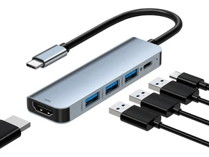 USB C Hub 3.0 with HDMI 4K, 100W PD, 3*USB 3.0(5Gbps), 5 in 1 USB C to HDMI Hub Docking Station for MacBook Air/Pro, iPad Pro, Mac USB C Hub 3.0 with HDMI 4K, 100W PD, 3*USB 3.0(5Gbps), 5 in 1 USB C to HDMI Hub Docking Station for MacBook Air/Pro, iPad Pro, Mac