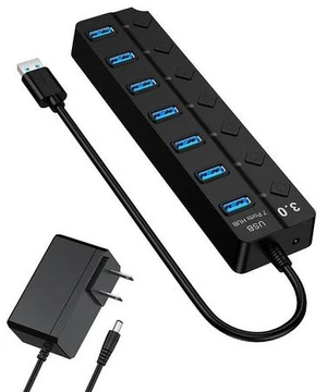 USB 3.0 Hub, 7 Multi USB Multiport Hub,Individual USB On/Off Switch and LED Indicator, USB3.0 Splitter for Laptop,Mac,Xbox,Printer, Flash Drive USB 3.0 Hub, 7 Multi USB Multiport Hub,Individual USB On/Off Switch and LED Indicator, USB3.0 Splitter for Laptop,Mac,Xbox,Printer, Flash Drive