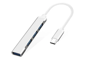 USB-C Hub 4 Port USB 3.0 Data Hub for Mobile SSD, MacBook, Mac Pro/Mini, iMac, Chromebook, Surface Pro, USB Flash Drives, Notebook PC, XPS, and More-Silver USB-C Hub 4 Port USB 3.0 Data Hub for Mobile SSD, MacBook, Mac Pro/Mini, iMac, Chromebook, Surface Pro, USB Flash Drives, Notebook PC, XPS, and More-Silver