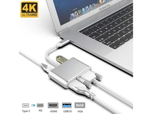 USB C Hub, USB 3.1 Type-C to HDMI VGA Adapter with 4K HDMI, 1080P VGA, USB 3.0, PD Pass-Through Charging, Dual Screens Display for Mac Pro and Other Laptops with Thunderbolt 3 Port-Silver USB C Hub, USB 3.1 Type-C to HDMI VGA Adapter with 4K HDMI, 1080P VGA, USB 3.0, PD Pass-Through Charging, Dual Screens Display for Mac Pro and Other Laptops with Thunderbolt 3 Port-Silver