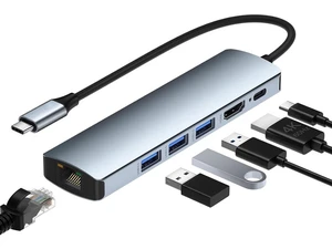 6-in-1 USB C Type-C to Gigabit Ethernet Adapter, 3-Port USB 3.0 4K HDMI, 100W PD, USB-C Hub Compatible with MacBook Pro/Air 2023, iPad Pro, iMac, S23, XPS, Surface Book 3 and More 6-in-1 USB C Type-C to Gigabit Ethernet Adapter, 3-Port USB 3.0 4K HDMI, 100W PD, USB-C Hub Compatible with MacBook Pro/Air 2023, iPad Pro, iMac, S23, XPS, Surface Book 3 and More