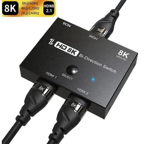 HDMI 2.1 Ultra HD High Speed 48Gbps Directional Switch Bi-Direction 1x2 2x1 8K@60Hz 4K@120Hz Splitter Converter HDMI 2.1 Ultra HD High Speed 48Gbps Directional Switch Bi-Direction 1x2 2x1 8K@60Hz 4K@120Hz Splitter Converter