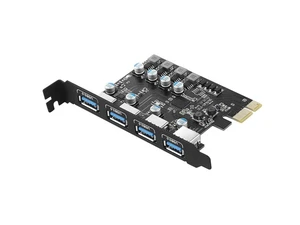 4 Ports PCI-E to USB 3.0 Expansion Card (4 USB Type-A 3.0 Ports), Internal Converter PCI Express Expansion Card for Desktop PC Card, Support WindowsXP/7/8/10 and MAC OS