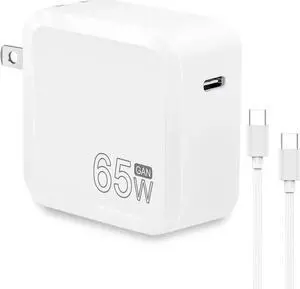 USB C Charger Block, 65W GaN Adapter with 6FT Type C Cable, Fast Charging Foldable Charger for i-Ph-one 15/14/13/12/11/Pro Max/XS/XR/X,Galaxy,i-P-ad Pro/Air/Mini,Ma-c-Book Pro/Air and More (White)USB USB C Charger Block, 65W GaN Adapter with 6FT Type C Cable, Fast Charging Foldable Charger for i-Ph-one 15/14/13/12/11/Pro Max/XS/XR/X,Galaxy,i-P-ad Pro/Air/Mini,Ma-c-Book Pro/Air and More (White)USB