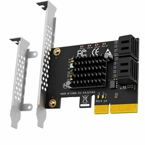 SA3234A 4-Port SATA Expansion Card, PCIE X4 Interface Compatible with Windows, Linux, Mac OS, NAS SA3234A 4-Port SATA Expansion Card, PCIE X4 Interface Compatible with Windows, Linux, Mac OS, NAS