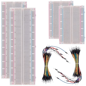 3 Values 130 Pcs Solderless Breadboard 4 Pcs 830 Tie Points & 400 Tie Points & 126 Pcs Flexible Breadboard Jumper Wires 3 Values 130 Pcs Solderless Breadboard 4 Pcs 830 Tie Points & 400 Tie Points & 126 Pcs Flexible Breadboard Jumper Wires