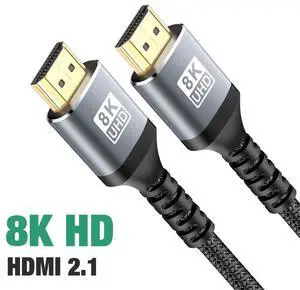 WRIARICH High-Speed HDMI Cable (48Gbps High Speed 3D 8K60 4K120 144Hz ) - 3.3 Feet, Black WRIARICH High-Speed HDMI Cable (48Gbps High Speed 3D 8K60 4K120 144Hz ) - 3.3 Feet, Black