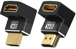 WRIARICH 8K HDMI 90 Degree and 270 Degree Adapter, HDMI Right Angle Adapter Male to Female HDMI 2.1 Cable Adapter with 8K@60Hz, 4K@120Hz, HDR, eARC for HDTV Switch Laptop PS4 PS5 Xbox, 2-Pack WRIARICH 8K HDMI 90 Degree and 270 Degree Adapter, HDMI Right Angle Adapter Male to Female HDMI 2.1 Cable Adapter with 8K@60Hz, 4K@120Hz, HDR, eARC for HDTV Switch Laptop PS4 PS5 Xbox, 2-Pack