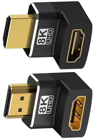 WRIARICH 2 Pack 8K HDMI Extension Adapter, 90 and 270 Degree Right Angle HDMI 2.1 Male to Female Extender Adapter, Support 8K@60Hz, 4K@144Hz, 2K@240Hz, HDR, eARC for Roku, PS4, PS5, HDTV, Xbox WRIARICH 2 Pack 8K HDMI Extension Adapter, 90 and 270 Degree Right Angle HDMI 2.1 Male to Female Extender Adapter, Support 8K@60Hz, 4K@144Hz, 2K@240Hz, HDR, eARC for Roku, PS4, PS5, HDTV, Xbox