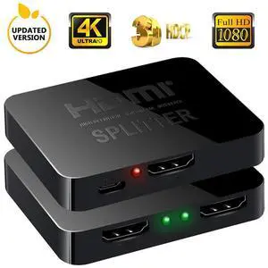 WRIARICH HDMI Splitter 1x2, HDMI Splitter 1x2 Ultra Thin 1 Input 2 Output HDMI Switcher Box Support 4K@30Hz, 1080p@60Hz, 3D, 2160p for PS4, Xbox, Apple Tv and More WRIARICH HDMI Splitter 1x2, HDMI Splitter 1x2 Ultra Thin 1 Input 2 Output HDMI Switcher Box Support 4K@30Hz, 1080p@60Hz, 3D, 2160p for PS4, Xbox, Apple Tv and More