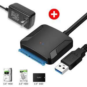 WRIARICH USB 3.0 to SATA Adapter Converter Cable for 2.5"/3.5" SATA HDD/SSD Hard Drive Disks, Support UASP, Up to 2TB, Include 12V 2A Power Adapter WRIARICH USB 3.0 to SATA Adapter Converter Cable for 2.5"/3.5" SATA HDD/SSD Hard Drive Disks, Support UASP, Up to 2TB, Include 12V 2A Power Adapter