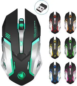 WRIARICH M10 Rechargeable Wireless Gaming Mouse with Breathing Backlit, Wireless Mouse Gaming, Up to 2400 DPI, Ergonomic Grips, 5 Buttons, Black WRIARICH M10 Rechargeable Wireless Gaming Mouse with Breathing Backlit, Wireless Mouse Gaming, Up to 2400 DPI, Ergonomic Grips, 5 Buttons, Black