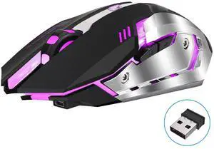 HXSJ M10 Rechargeable Wireless Gaming Mouse Mice Cordless Mouse High Precision Optical laser Sensor, 7 Smart Buttons PC Gaming Mouse Mice with 2.4GHZ Up to 2400DPI (600Mah Lithium Battery) (Black) HXSJ M10 Rechargeable Wireless Gaming Mouse Mice Cordless Mouse High Precision Optical laser Sensor, 7 Smart Buttons PC Gaming Mouse Mice with 2.4GHZ Up to 2400DPI (600Mah Lithium Battery) (Black)