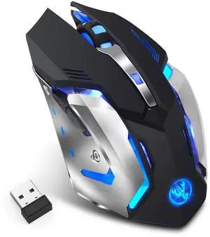 WRIARICH M10 Rechargeable 2.4Ghz Wireless Gaming Mouse with USB Receiver,7 Colors Backlit for Macbook, Computer PC, Laptop (600Mah Lithium Battery) (Black) WRIARICH M10 Rechargeable 2.4Ghz Wireless Gaming Mouse with USB Receiver,7 Colors Backlit for Macbook, Computer PC, Laptop (600Mah Lithium Battery) (Black)